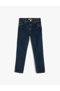 Koton Erkek Çocuk Kot Pantolon Ayarlanabilir Lastikli Pamuklu - Slim Jean