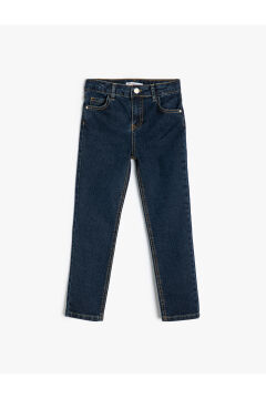 Koton Erkek Çocuk Kot Pantolon Ayarlanabilir Lastikli Pamuklu - Slim Jean