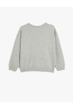 Koton Erkek Çocuk Bisiklet Yaka Slogan Baskılı Uzun Kollu Sweatshirt