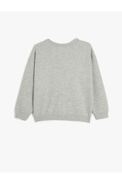 Koton Erkek Çocuk Bisiklet Yaka Slogan Baskılı Uzun Kollu Sweatshirt
