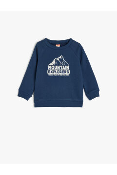Koton Erkek Bebek Baskılı Uzun Kollu Bisiklet Yaka Pamuklu Sweatshirt