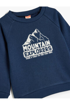 Koton Erkek Bebek Baskılı Uzun Kollu Bisiklet Yaka Pamuklu Sweatshirt