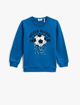 Koton Erkek Çocuk Sweatshirt Uzun Kollu Baskılı Bisiklet Yaka