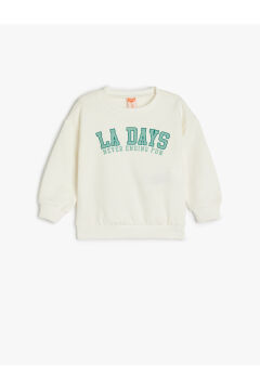 Koton Erkek Bebek Baskılı Uzun Kollu Bisiklet Yaka Pamuklu Sweatshirt