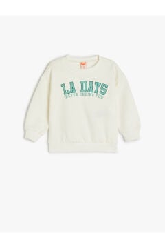 Koton Erkek Bebek Baskılı Uzun Kollu Bisiklet Yaka Pamuklu Sweatshirt