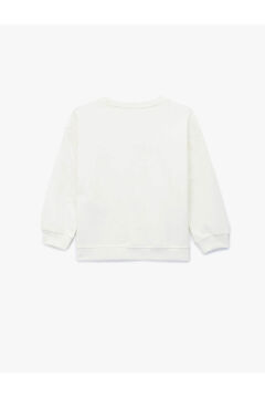 Koton Kız Bebek Pamuklu Uzun Kollu Bisiklet Yaka Baskılı Sweatshirt