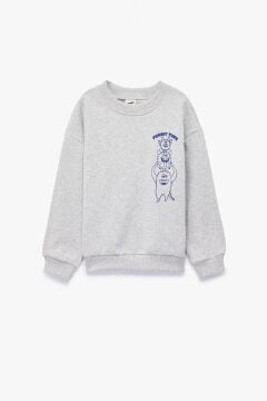 Koton Erkek Bebek Canavar Baskılı Uzun Kollu Bisiklet Yaka Sweatshirt