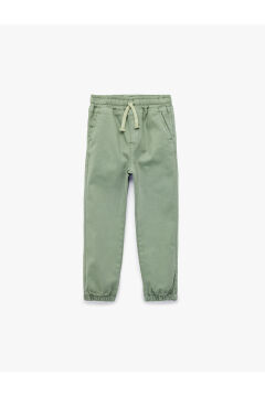 Koton Erkek Bebek Pamuklu Beli Bağcıklı Gabardin Jogger Pantolon