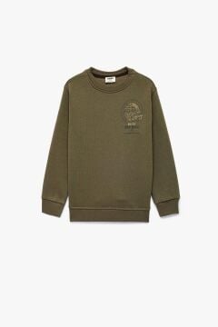 Koton Erkek Çocuk Şardonlu Uzun Kollu Bisiklet Yaka Baskılı Sweatshirt