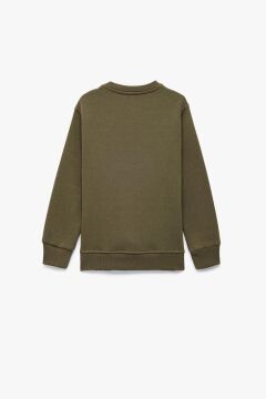 Koton Erkek Çocuk Şardonlu Uzun Kollu Bisiklet Yaka Baskılı Sweatshirt