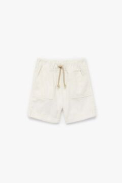 Koton Erkek Bebek Pamuklu Cepli Duble Paça Beli Bağcıklı Gabardin Şort