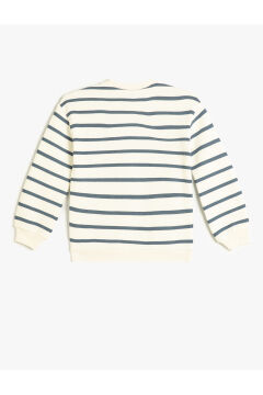 Koton Kız Çocuk Sweatshirt Uzun Kollu Bisiklet Yaka Aplike Detaylı