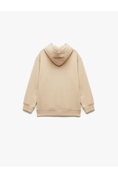 Koton Erkek Çocuk Şardonlu Uzun Kollu Pamuklu Baskılı Oversize Kapşonlu Sweatshirt