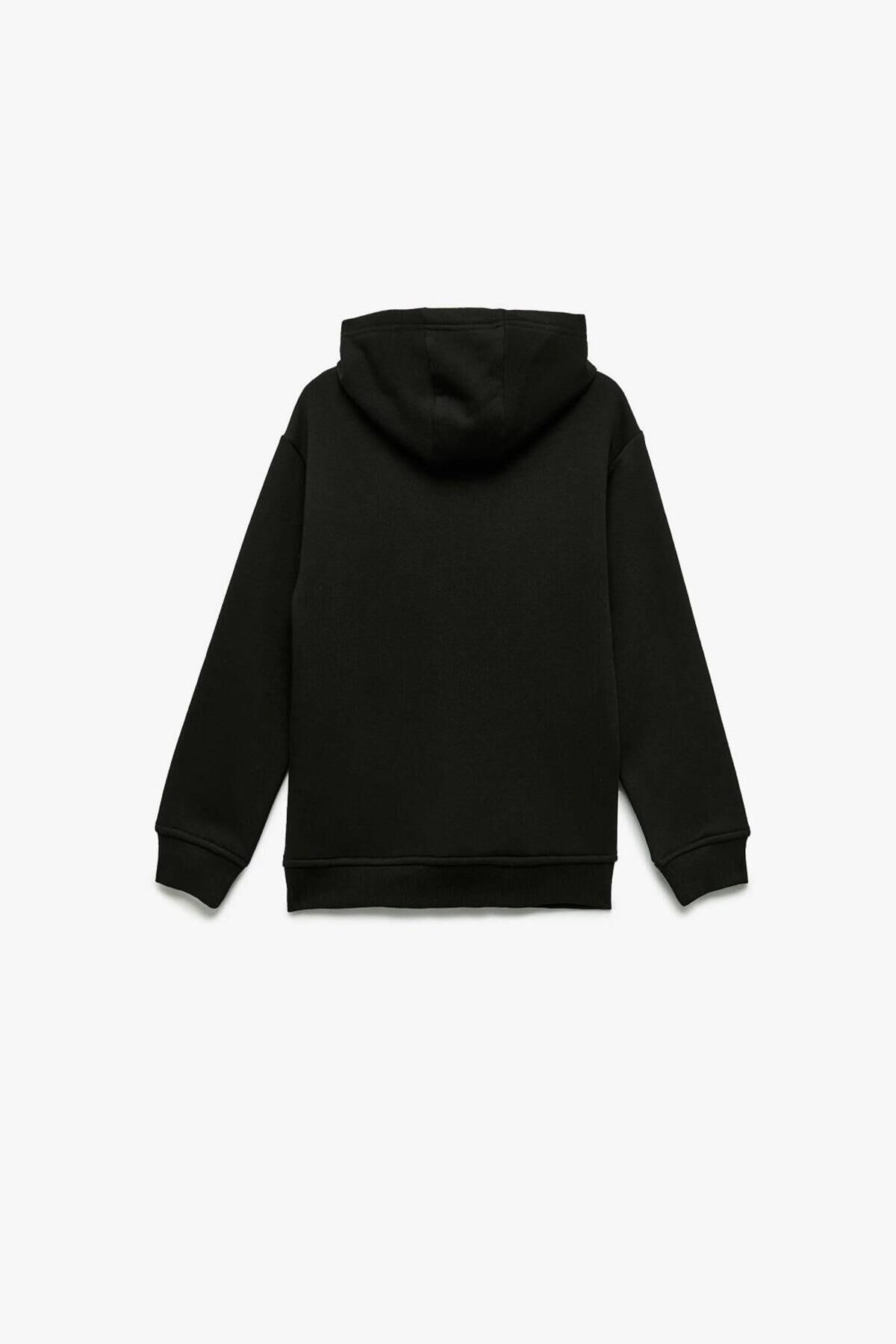 Koton Erkek Çocuk Oversize Şardonlu Uzun Kollu Basic Kapşonlu Sweatshirt
