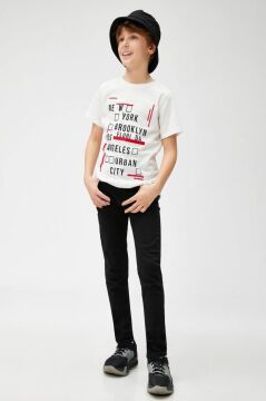 Koton Erkek Çocuk Kot Pantolon Cepli - Slim Jean Beli Ayarlanabilir Lastikli