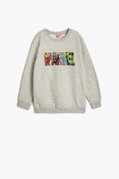 Koton Erkek Bebek Marvel Sweatshirt Lisanslı Uzun Kollu Bisiklet Yaka Pamuklu Şardonlu
