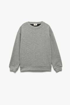 Koton Erkek Çocuk Uzun Kollu Bisiklet Yaka Baskılı Pamuklu Sweatshirt