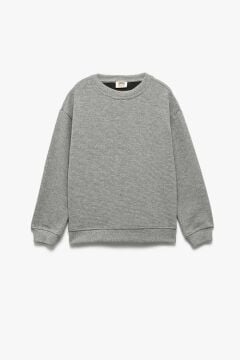 Koton Erkek Çocuk Uzun Kollu Bisiklet Yaka Baskılı Pamuklu Sweatshirt