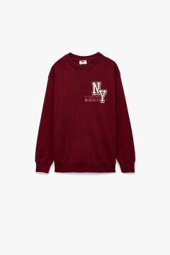 Koton Erkek Çocuk Pamuklu Uzun Kollu Bisiklet Yaka Baskılı Sweatshirt