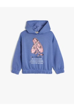 Koton Kız Çocuk Uzun Kollu Bisiklet Yaka Baskı Detaylı Sweatshirt
