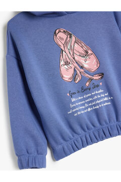 Koton Kız Çocuk Uzun Kollu Bisiklet Yaka Baskı Detaylı Sweatshirt