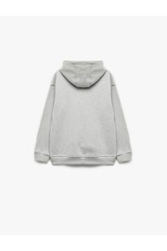 Koton Erkek Çocuk Basketbol Baskılı Şardonlu Uzun Kollu Kapşonlu Sweatshirt