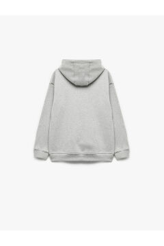 Koton Erkek Çocuk Basketbol Baskılı Şardonlu Uzun Kollu Kapşonlu Sweatshirt