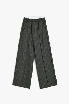 Koton Kız Çocuk Beli Lastikli Çizgili Bol Paça Pantolon