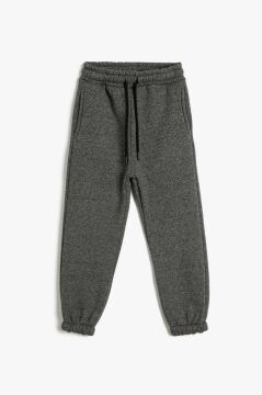 Koton Erkek Çocuk Basic Jogger Eşofman Altı Beli Bağlamalı Cepli Şardonlu