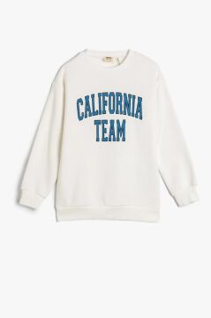 Koton Erkek Çocuk Sweatshirt Uzun Kollu Bisiklet Yaka Baskı Detaylı