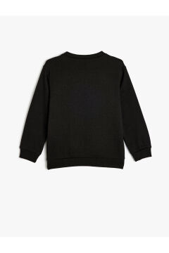 Koton Erkek Çocuk Uzun Kollu Bisiklet Yaka Slogan Baskılı Sweatshirt