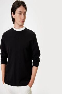Koton Bisiklet Yaka Sweatshirt Basic Uzun Kollu Pamuklu