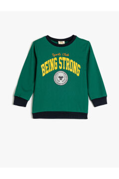 Koton Erkek Çocuk Baskılı Uzun Kollu Bisiklet Yaka Sweatshirt