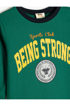 Koton Erkek Çocuk Baskılı Uzun Kollu Bisiklet Yaka Sweatshirt