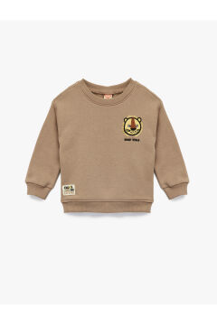 Koton Erkek Bebek Bisiklet Yaka Uzun Kollu Şardonlu Aslan Baskılı Sweatshirt
