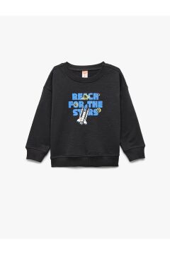 Koton Erkek Bebek Uzun Kollu Bisiklet Yaka Pamuklu Baskılı Sweatshirt