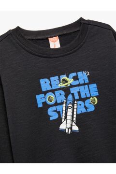 Koton Erkek Bebek Uzun Kollu Bisiklet Yaka Pamuklu Baskılı Sweatshirt
