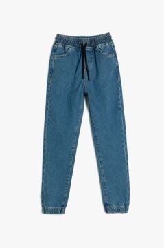 Koton Erkek Çocuk Kot Pantolon Jogger Beli Lastikli Cepli Pamuklu - Jegging Jean