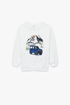 Koton Erkek Bebek Pamuklu Uzun Kollu Bisiklet Yaka Baskılı Sweatshirt