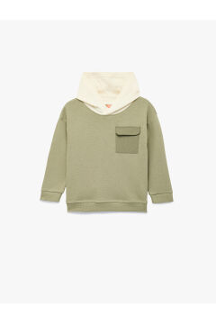 Koton Erkek Bebek Pamuklu Uzun Kollu Bisiklet Yaka Kapşonlu Sweatshirt