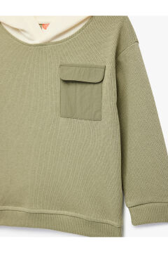 Koton Erkek Bebek Pamuklu Uzun Kollu Bisiklet Yaka Kapşonlu Sweatshirt
