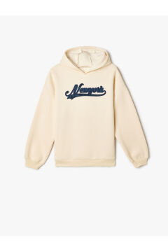 Koton Kız Çocuk Kapşonlu Sweatshirt Şehir Temalı Baskı Detaylı Uzun Kollu Şardonlu