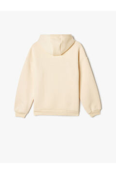 Koton Kız Çocuk Kapşonlu Sweatshirt Şehir Temalı Baskı Detaylı Uzun Kollu Şardonlu