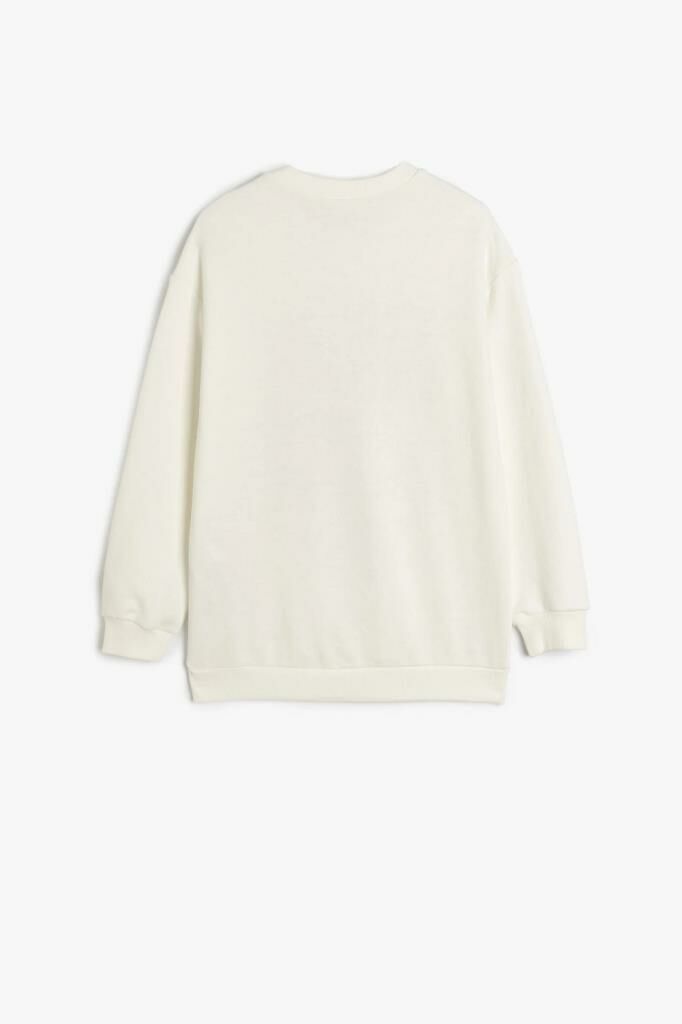 Koton Erkek Çocuk Slogan Baskılı Bisiklet Yaka Uzun Kollu Oversize Sweatshirt