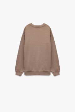 Koton Erkek Çocuk Pamuklu Uzun Kollu Bisiklet Yaka Baskılı Sweatshirt