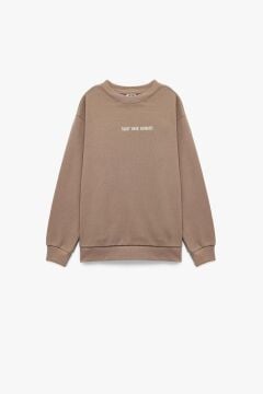Koton Erkek Çocuk Pamuklu Uzun Kollu Bisiklet Yaka Baskılı Sweatshirt