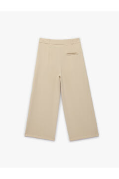 Koton Kız Çocuk Beli Ayarlanabilir Lastikli pileli Geniş Paça Pantolon