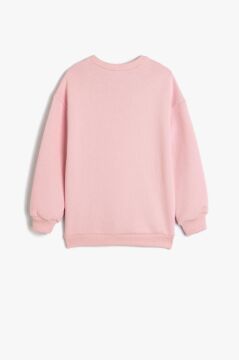 Koton Kız Çocuk Anime Baskılı Sweatshirt Şardonlu Uzun Kollu Bisiklet Yaka