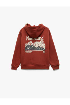 Koton Erkek Çocuk Uzun Kollu Baskılı Şardonlu Pamuklu Kapşonlu Sweatshirt