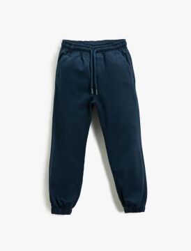 Koton Erkek Çocuk Basic Chino Jogger Pantolon Beli Bağlamalı Pamuklu Cepli